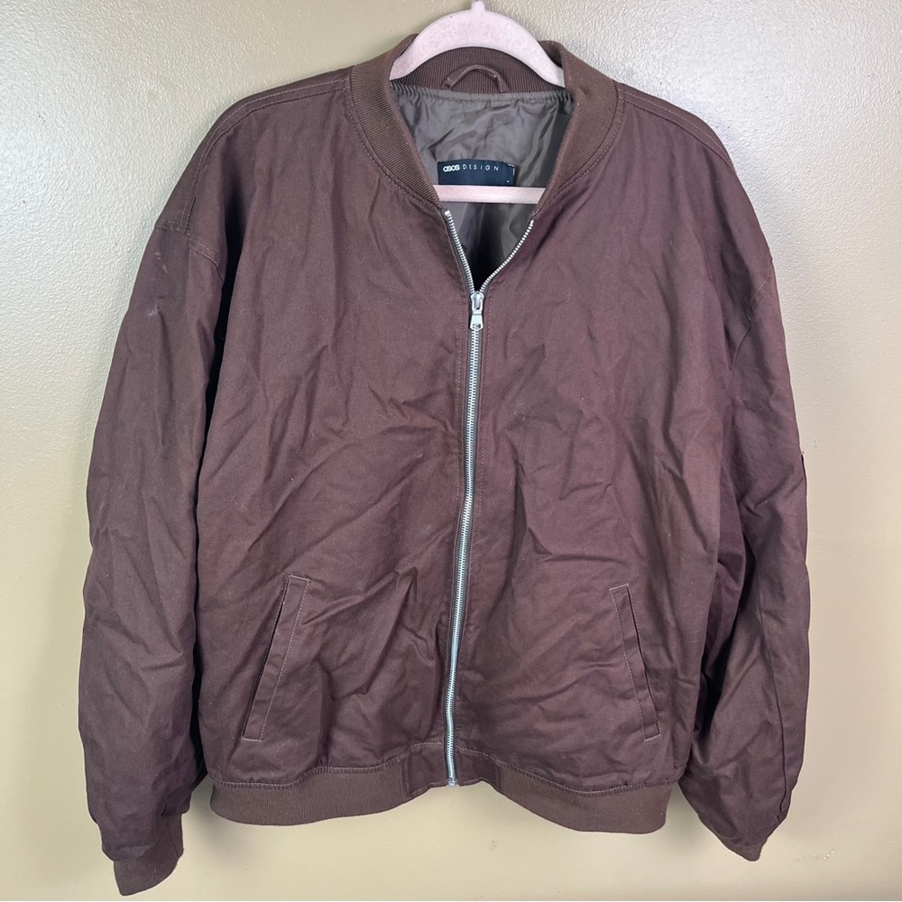 ASOS Design Brown Bomber Coat Men's Large